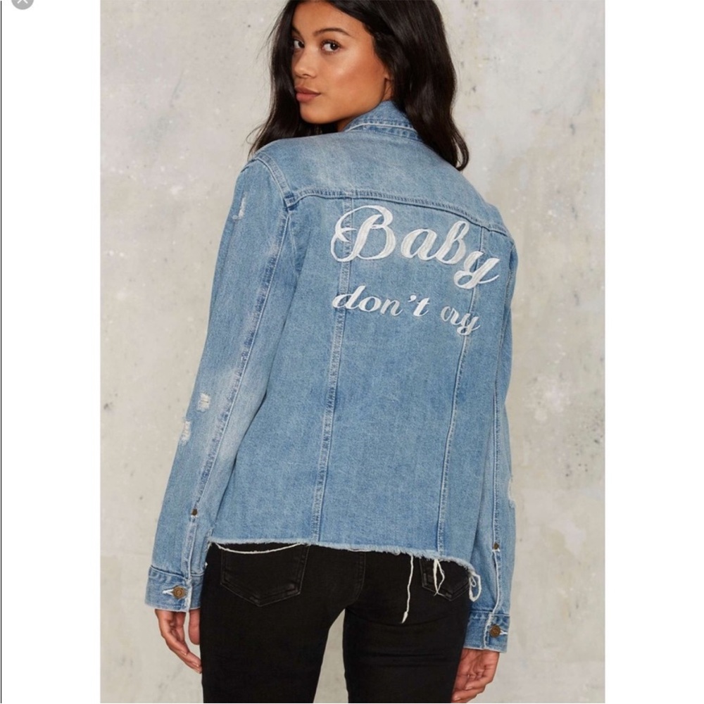 Denim Jacket with Embroidered Back - Picture 3 of 16